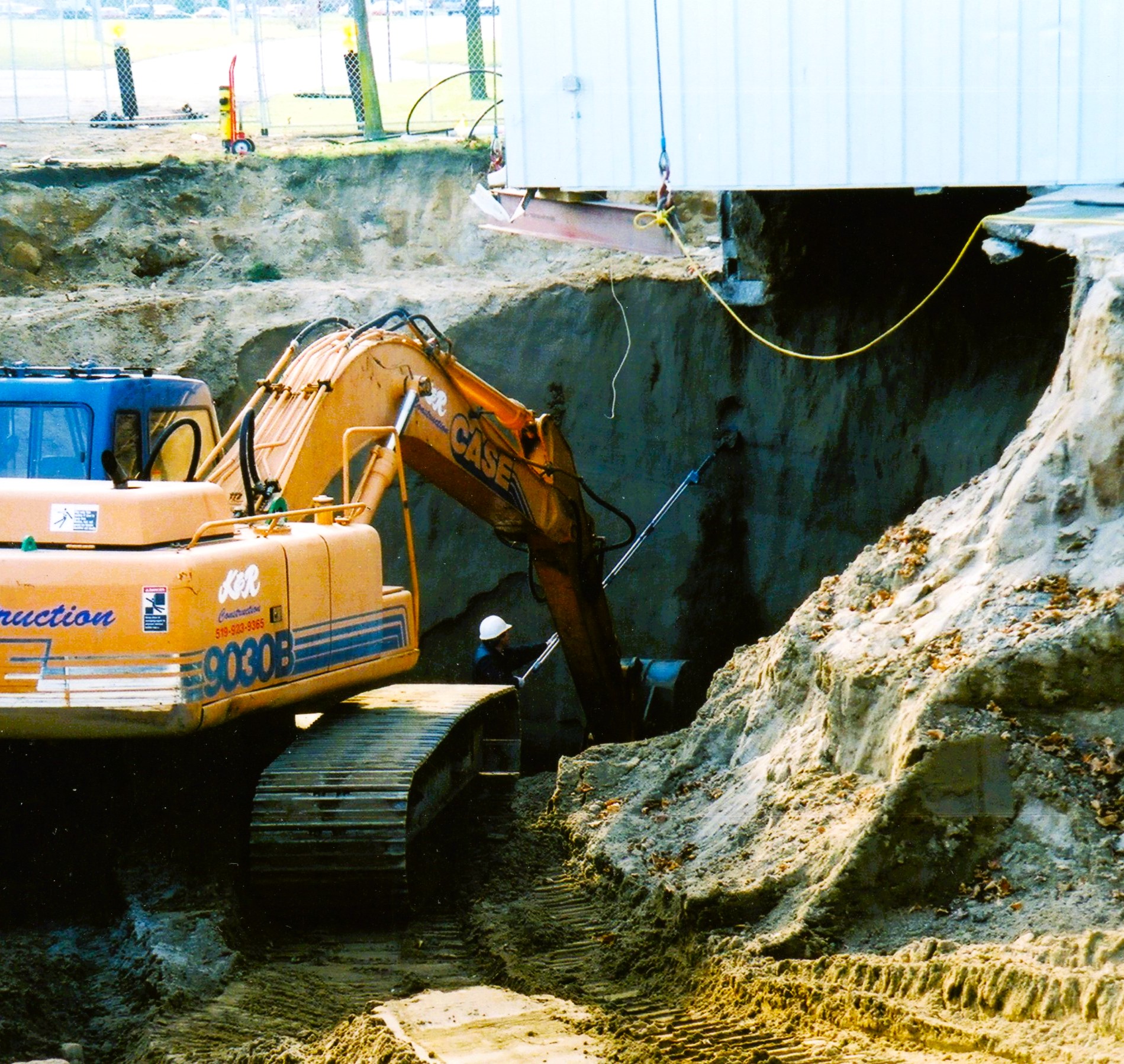 Excavating an oil spill